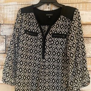 Black and white blouse